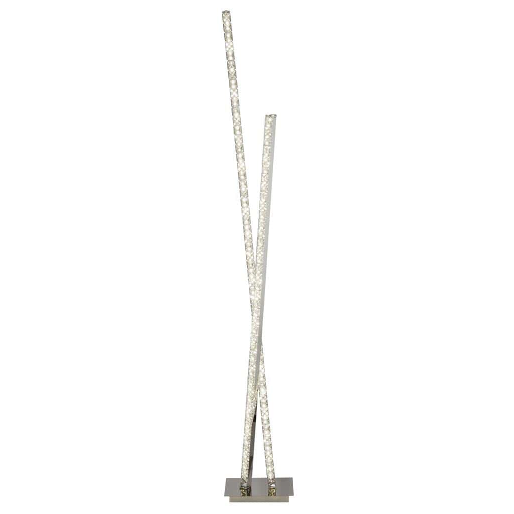 Searchlight Clover  Floor Lamp - Chrome Metal & Clear Crystal 2112CC