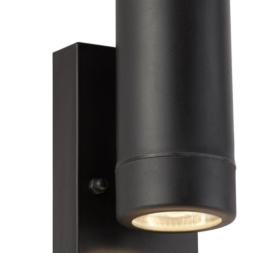 Searchlight Coastal Outdoor 2Lt Wall Light - Black Polycarbonate 6492-2BK