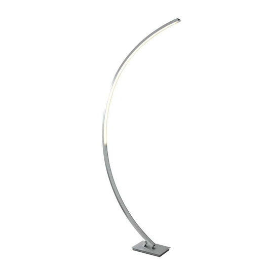 Searchlight Colton LED Curved Floor Lamp - Satin Silver & Opal 1070SS