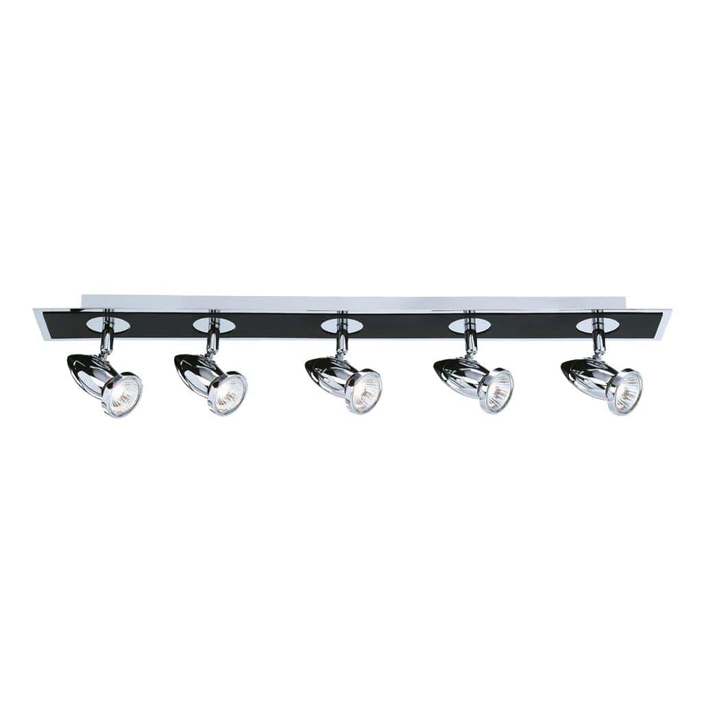 Searchlight Comet 5Lt Bar Spotlight - Matt Black & Polished Chrome 7495