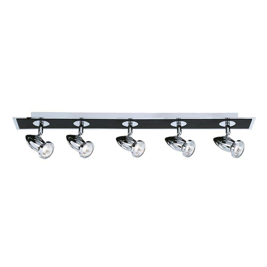 Searchlight Comet 5Lt Bar Spotlight - Matt Black & Polished Chrome 7495