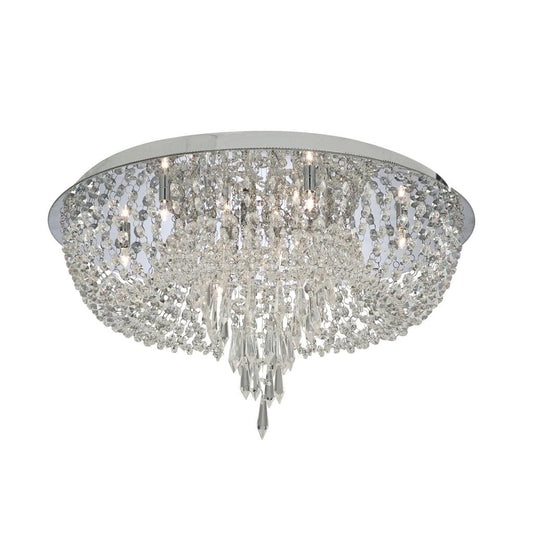 Searchlight Crisslet 10Lt Flush Ceiling Light - Chrome & Clear Crystal 5541CC