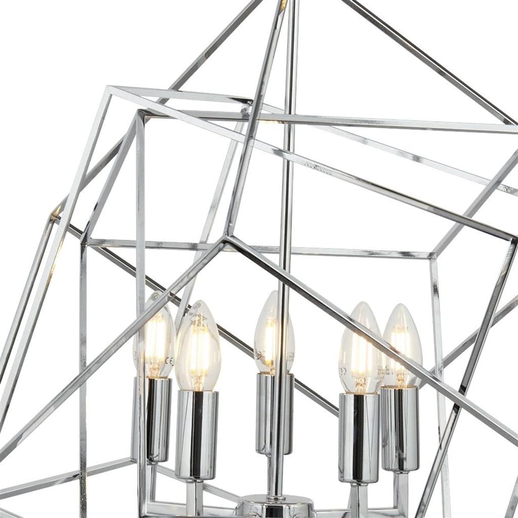 Searchlight Cube 5Lt Pendant - Polished Chrome Metal 7865-5CC