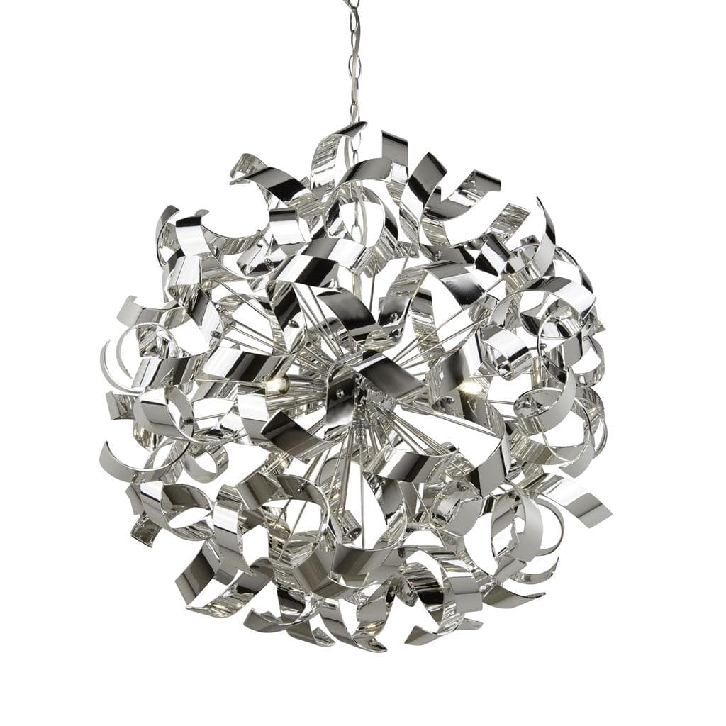 Searchlight Curls 6Lt Pendant - Chrome Metal 5686-6CC