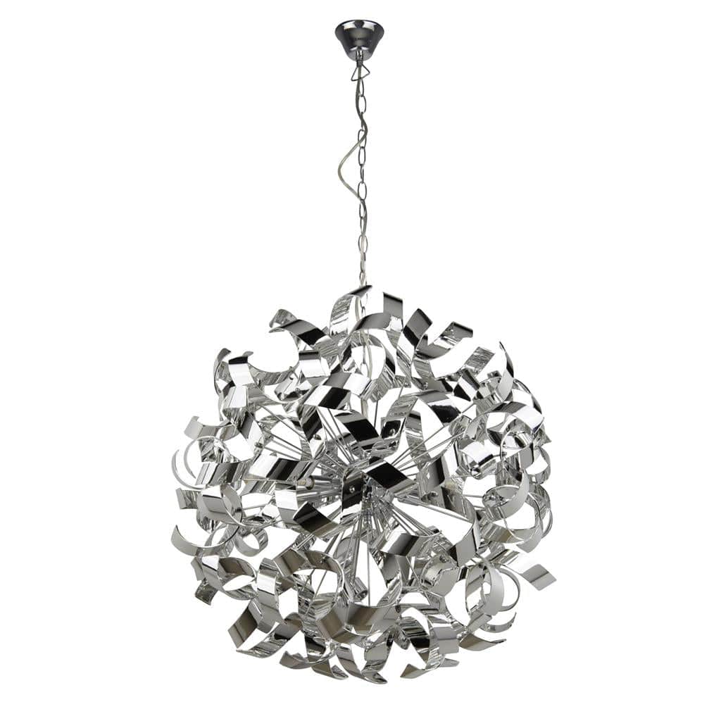 Searchlight Curls 6Lt Pendant - Chrome Metal 5686-6CC