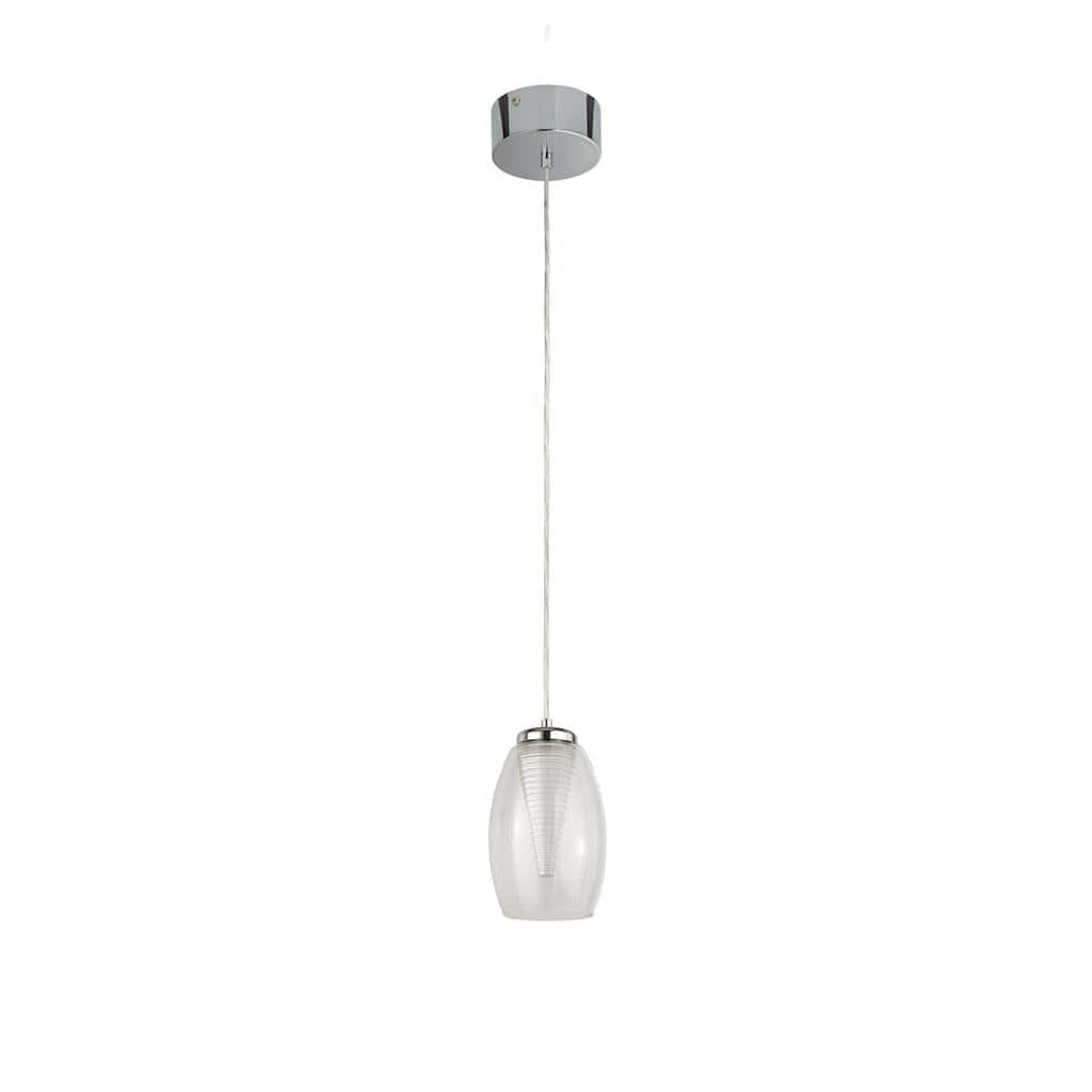 Searchlight Cyclone Pendant  - Chrome Metal & Glass 97291-1CL