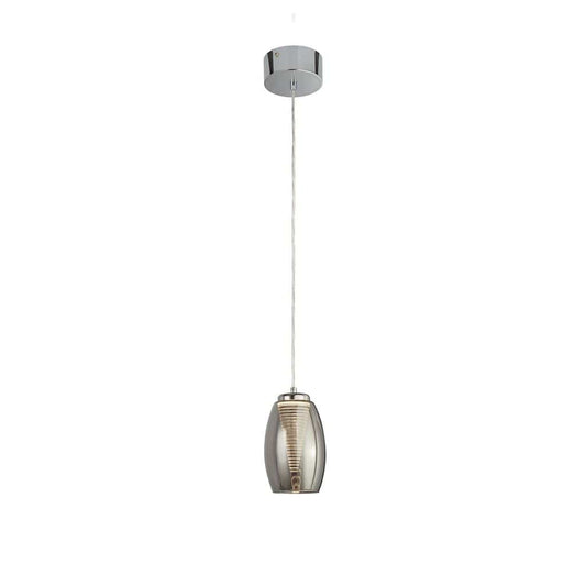 Searchlight Cyclone Pendant - Chrome & Smoked Glass 97291-1SM