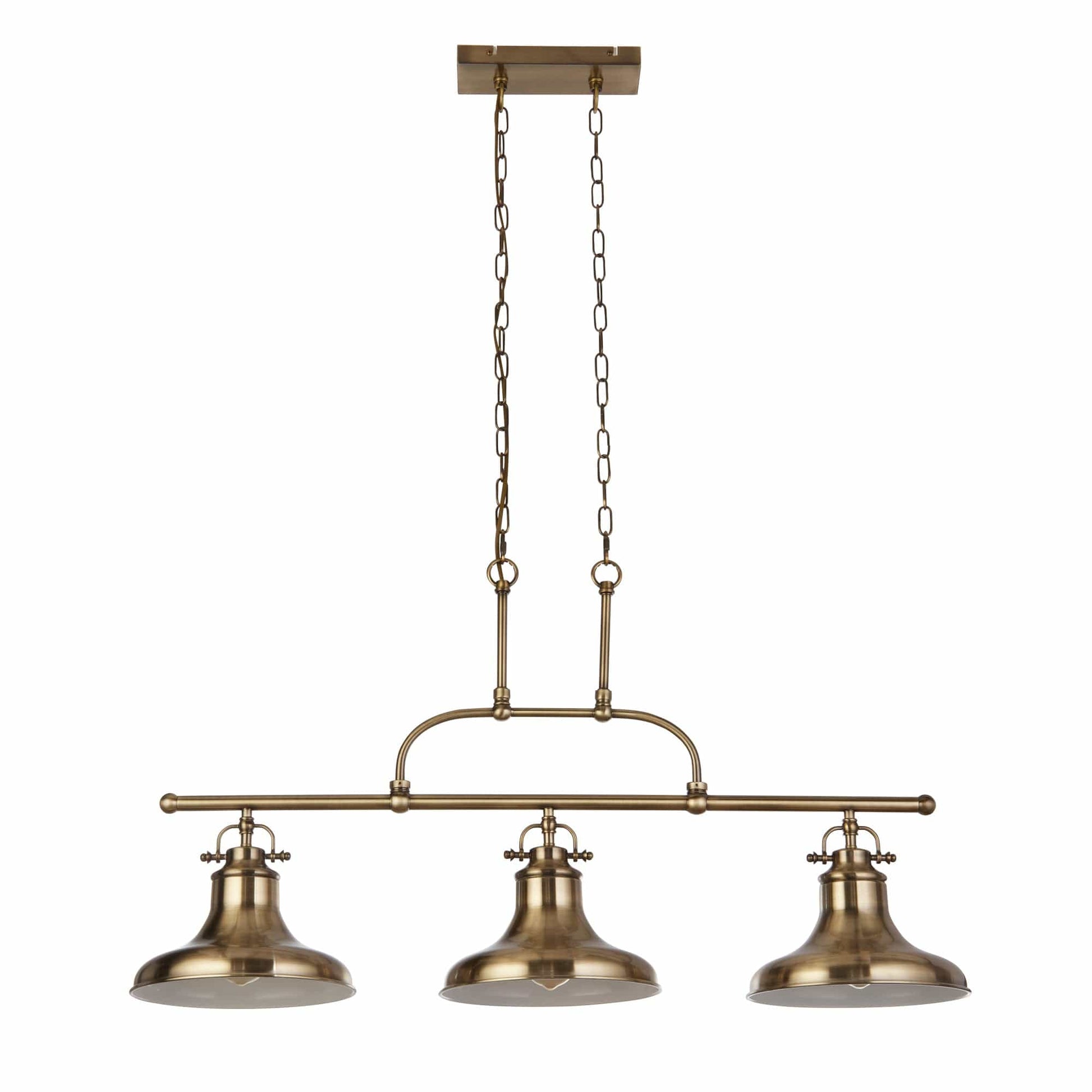 Searchlight Dallas 3Lt Bar Pendant - Antique Brass Metal 3193-3AB