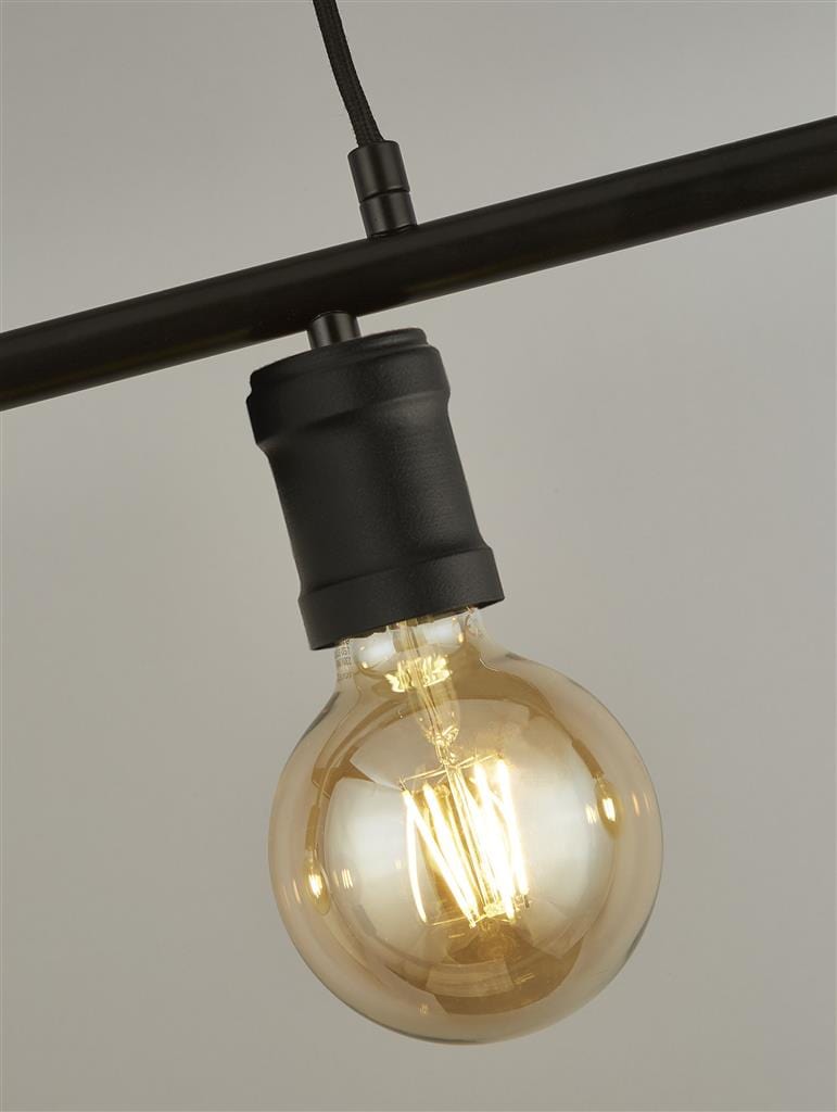 Searchlight Dance 4Lt Bar Pendant - Sand Black Metal 45201-4BK