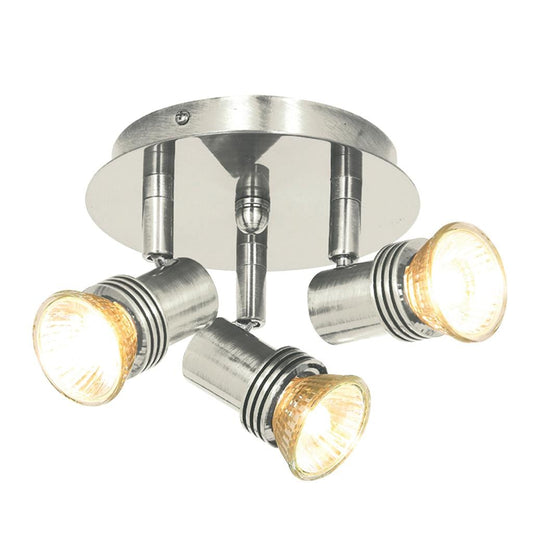 Searchlight Decco 3Lt Spotlight - Satin Silver Metal 633SS