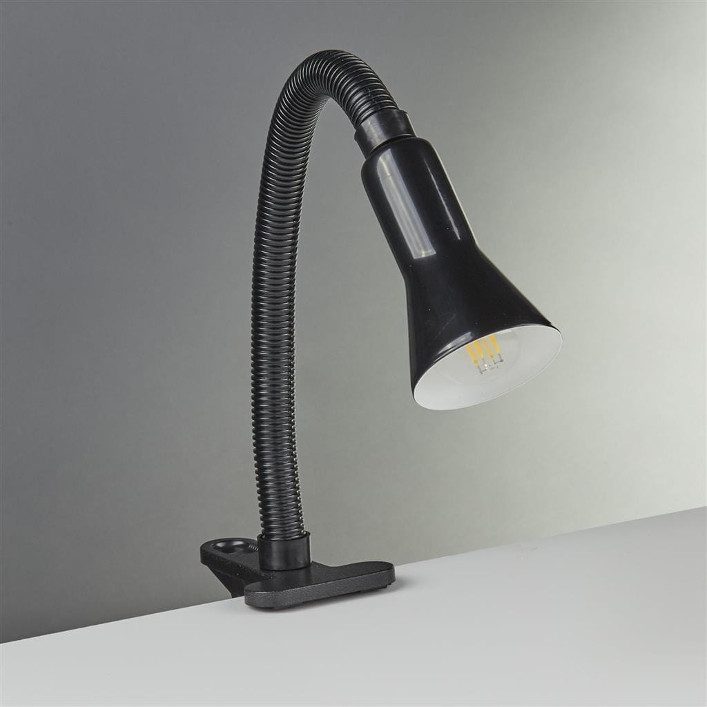 Searchlight Desk Partners Flex Clip Task Lamp - Black Metal 4122BK