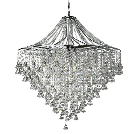 Searchlight Dorchester 7Lt Pendant - 
Chrome & Crystal 3497-7CC