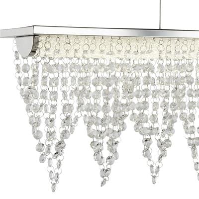 Searchlight Drape LED Bar Pendant - Chrome Metal & Clear Crystal 8857CC