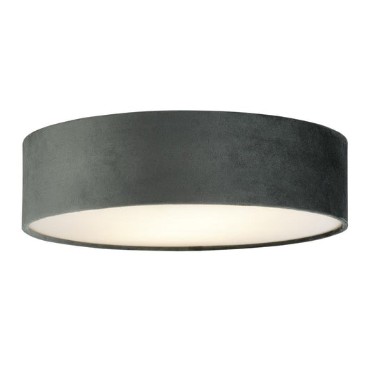 Searchlight Drum 2Lt Flush - Grey Velvet 23298-2GY