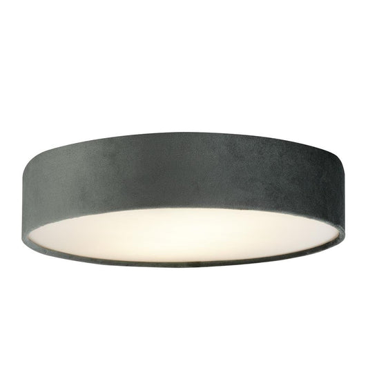 Searchlight Drum 3Lt Flush - Grey Velvet 23298-3GY