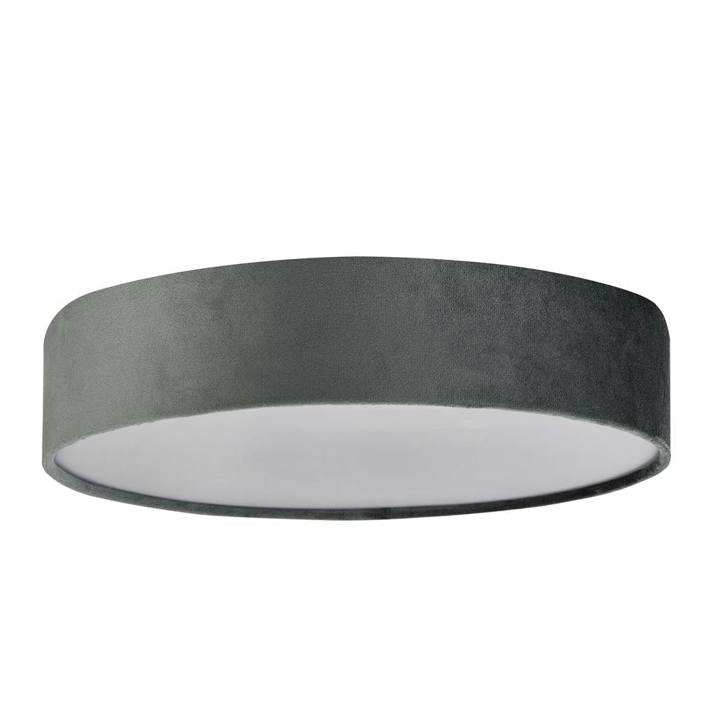 Searchlight Drum 3Lt Flush - Grey Velvet 23298-3GY