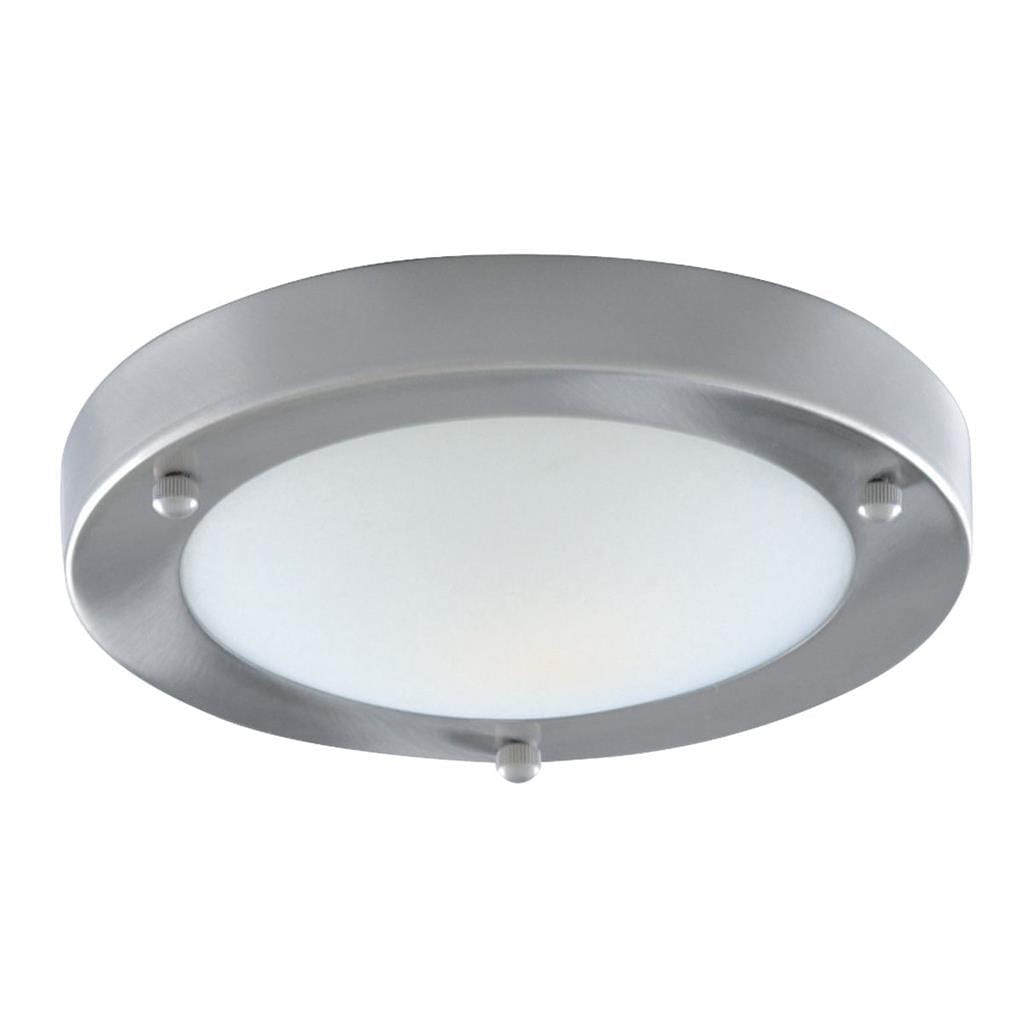 Searchlight Dublin Bathroom Flush - Satin Silver & Acid Glass 1131-31SS