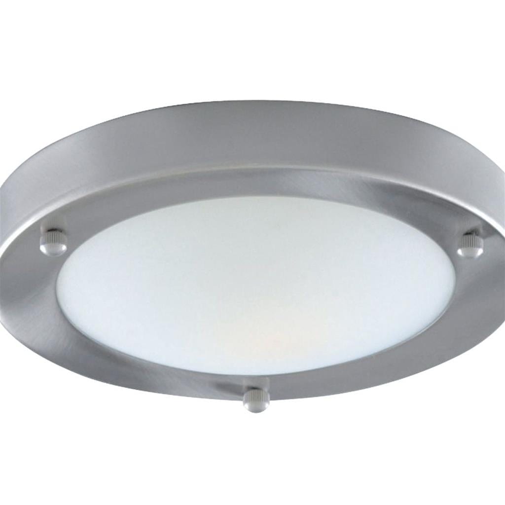 Searchlight Dublin Bathroom Flush - Satin Silver & Acid Glass 1131-31SS