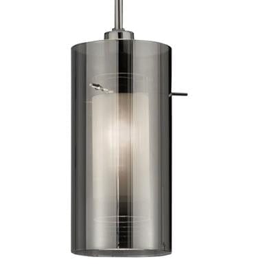 Searchlight Duo II 3Lt Bar Pendant - Satin Silver & Smoked Glass 3303-3SM