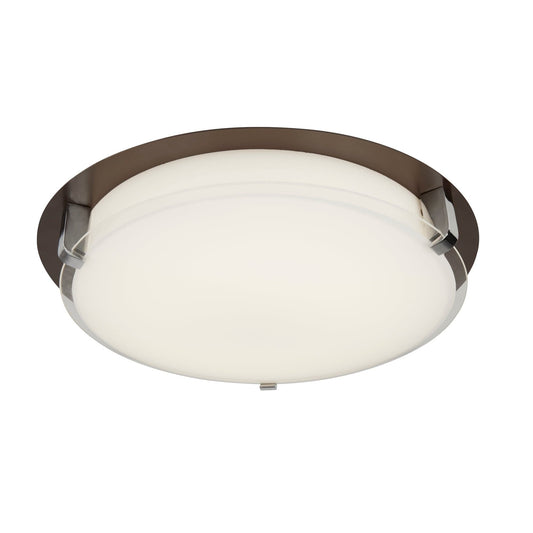 Searchlight Edinburgh LED Flush  - Brown Metal & Opal Glass 4911-30BR