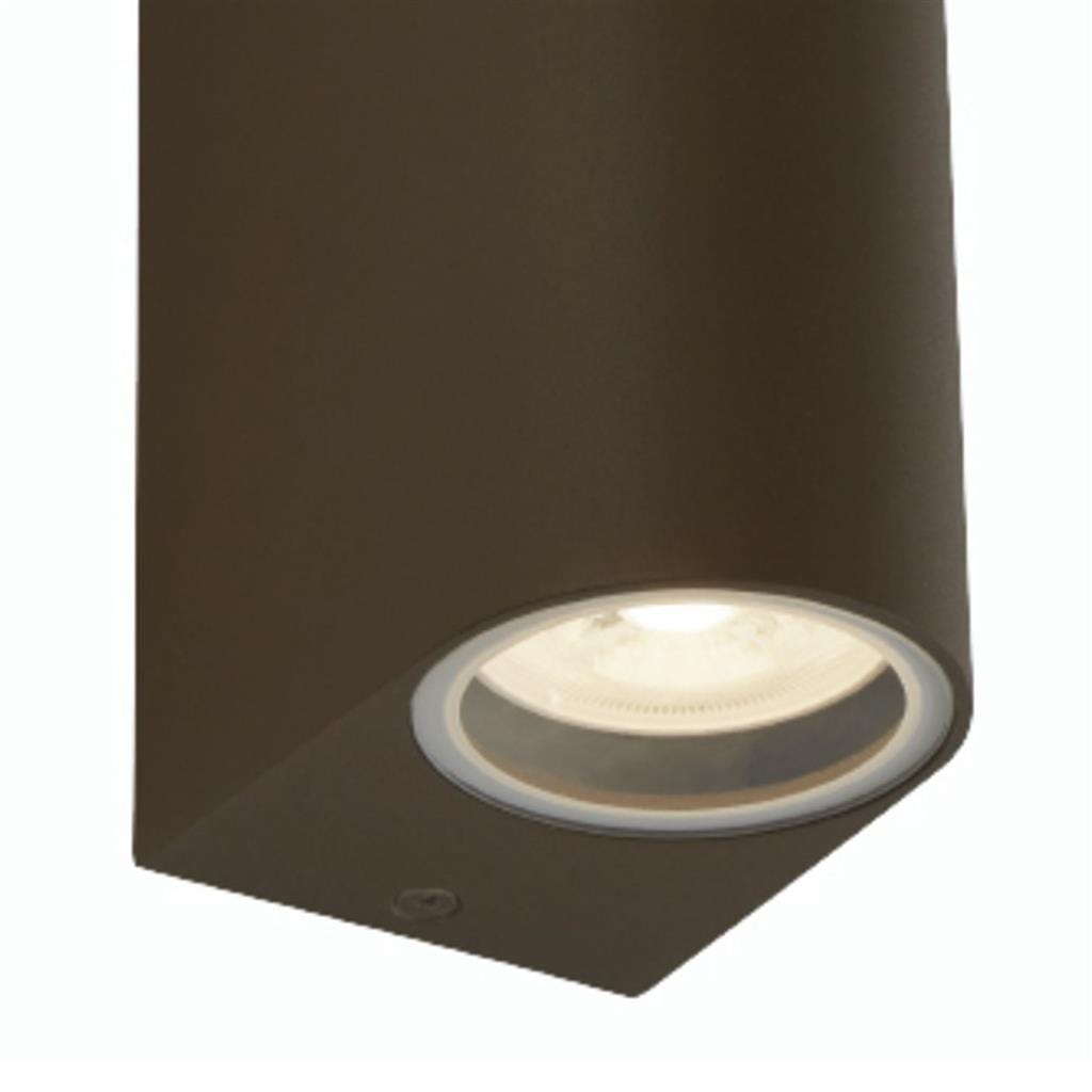 Searchlight Eiffel Outdoor 2Lt Wall Light- Rustic Brown, Clear & Frosted 8008-2RUS-LED