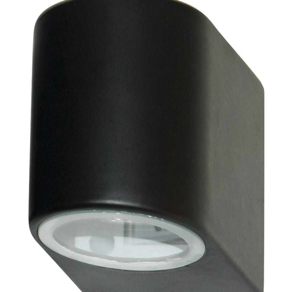 Searchlight Eiffel Outdoor Wall Light-Black Metal, Clear & Frosted Glass 8008-1BK-LED