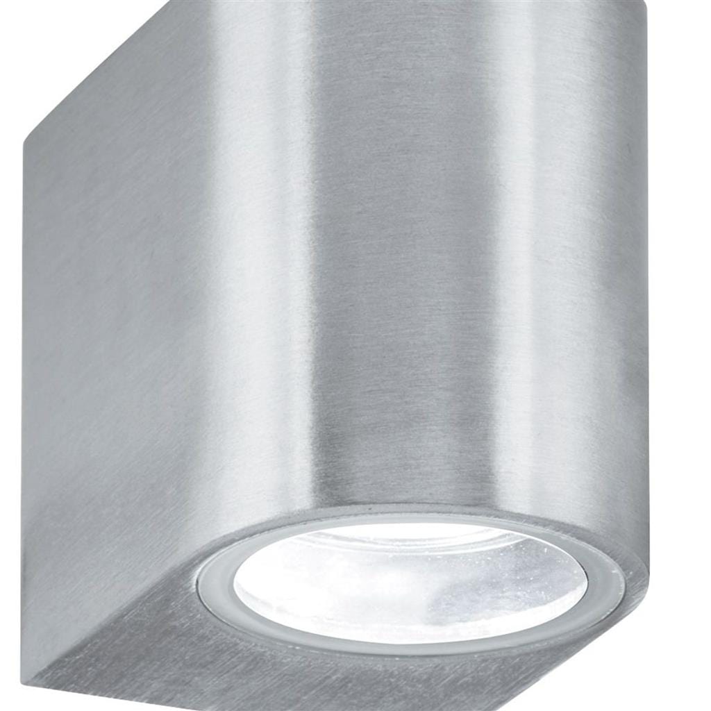 Searchlight Eiffel Outdoor Wall Light - Satin Silver, Clear & Frosted 8008-1SS-LED