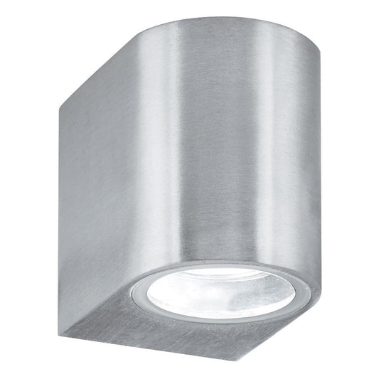 Searchlight Eiffel Outdoor Wall Light - Satin Silver, Clear & Frosted 8008-1SS-LED