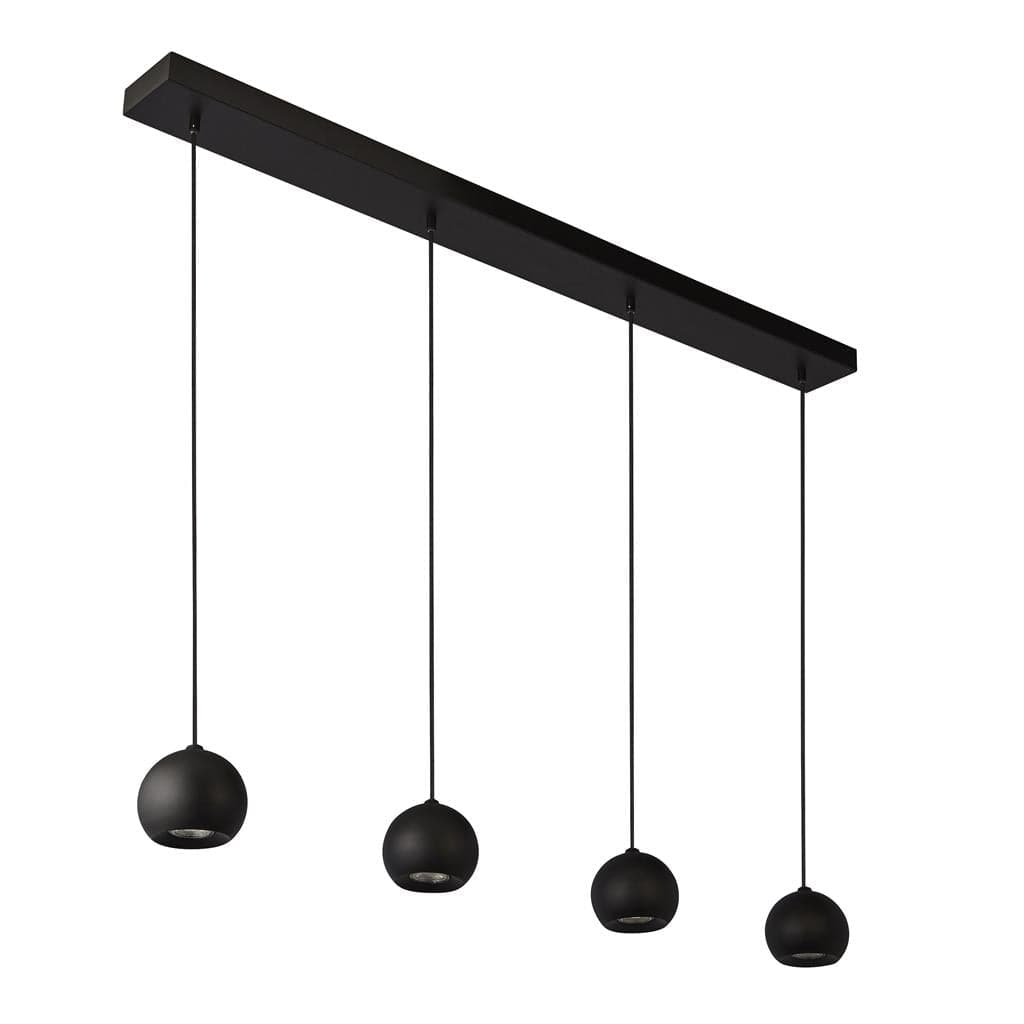 Searchlight Eindhoven  4Lt Bar Pendant - Sand Black Metal 1014-4BK