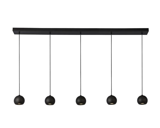 Searchlight Eindhoven 5Lt Bar Pendant - Sand Black Metal 1014-5BK