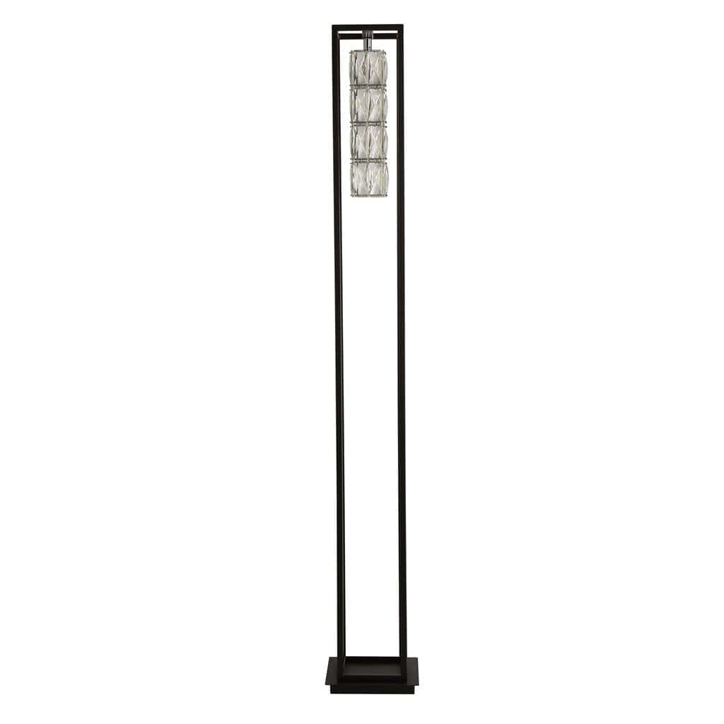 Searchlight Elevator Floor Lamp - Matt Black Frame & Crystal Centre 89563BK