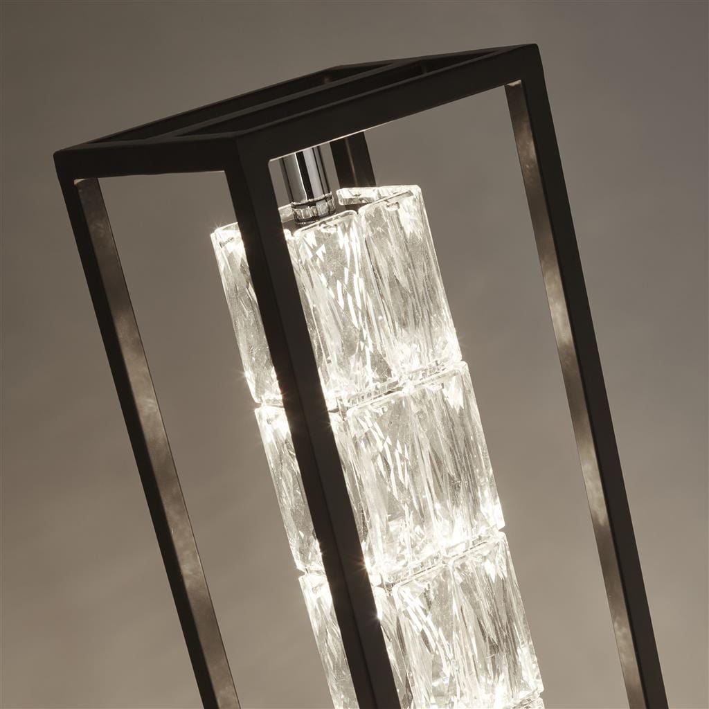 Searchlight Elevator Floor Lamp - Matt Black Frame & Crystal Centre 89563BK