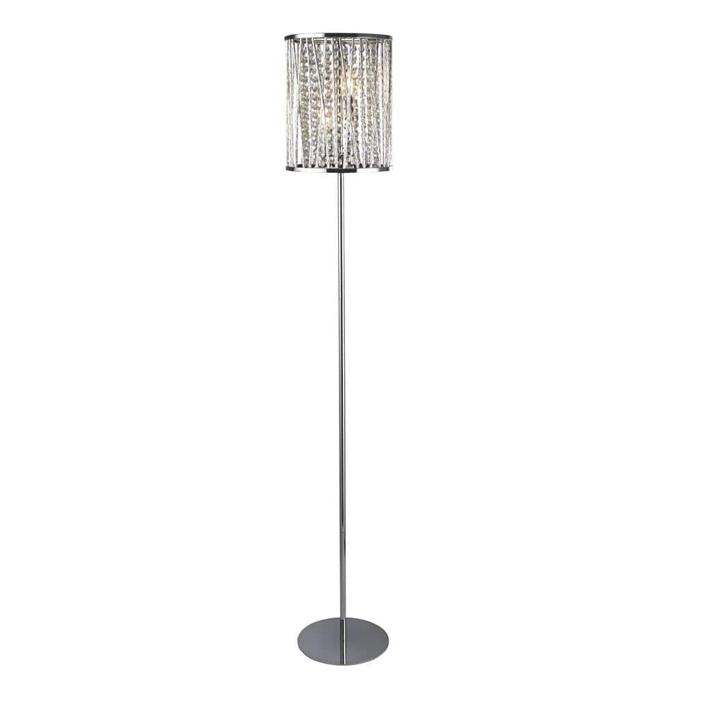 Searchlight Elise  2Lt Floor Lamp  - Chrome Metal & Crystal 8932CC