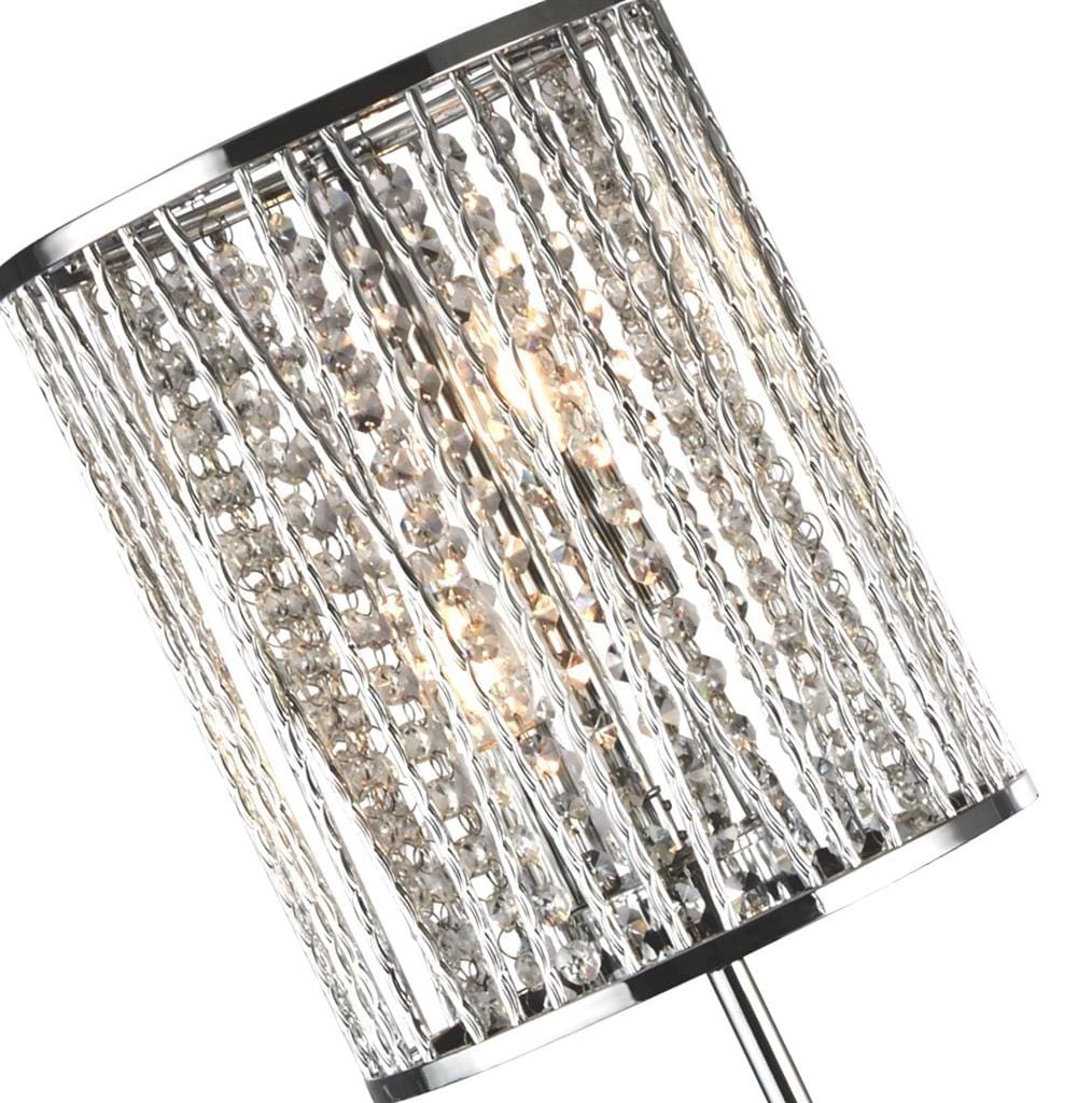 Searchlight Elise  2Lt Floor Lamp  - Chrome Metal & Crystal 8932CC