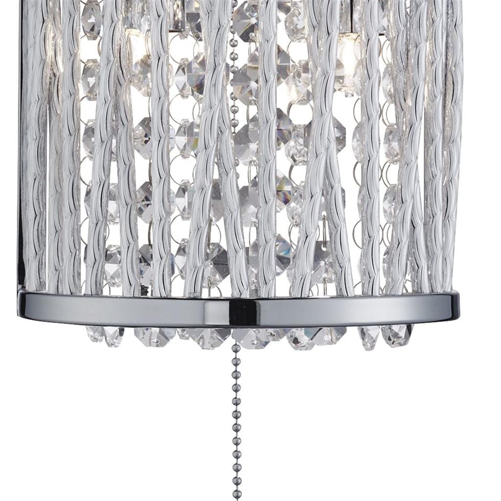 Searchlight Elise  2Lt Wall Light - Chrome Metal & Crystal 7222-2CC