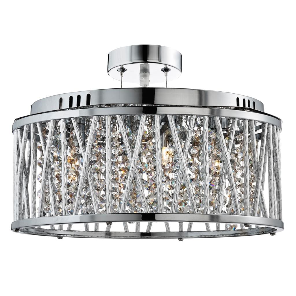 Searchlight Elise 5Lt Pendant/Semi-Flush - Chrome & Crystal 8335-5CC