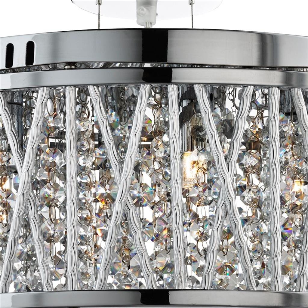 Searchlight Elise 5Lt Pendant/Semi-Flush - Chrome & Crystal 8335-5CC