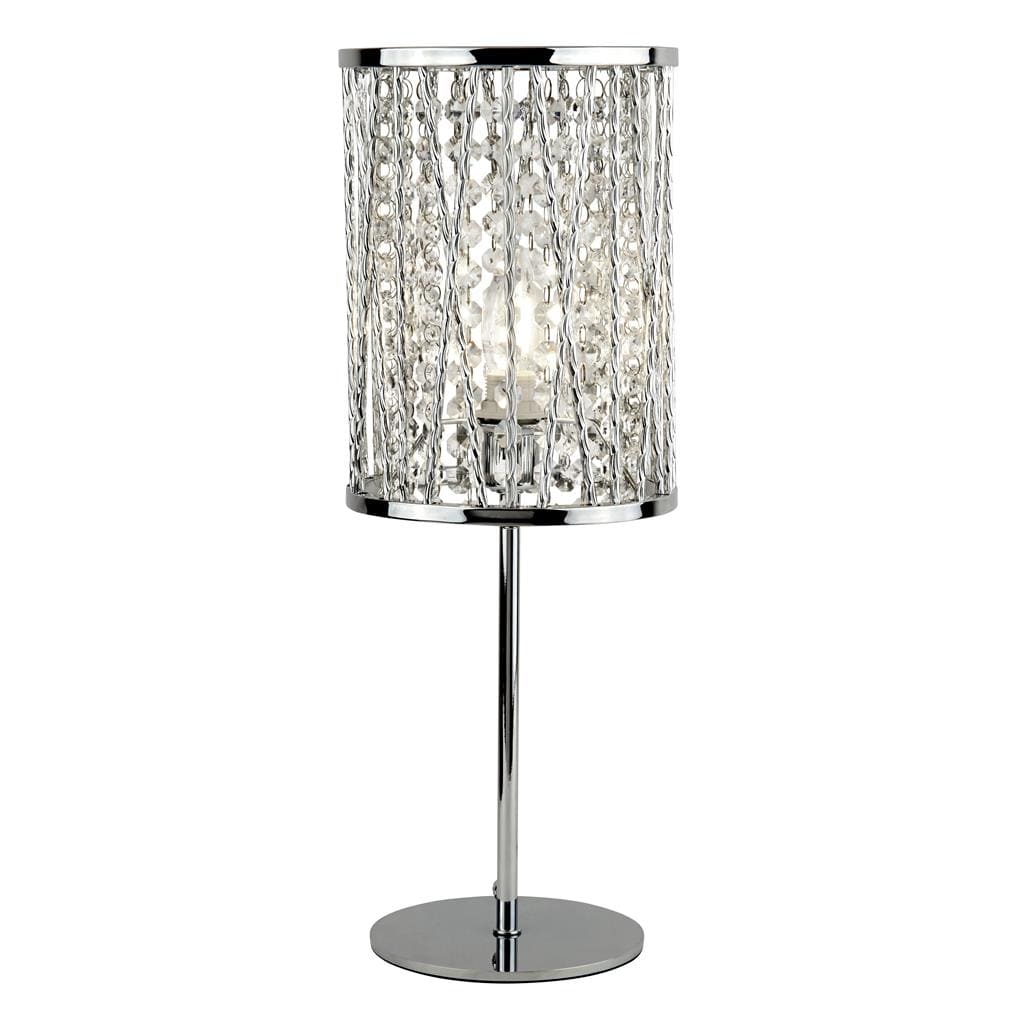 Searchlight Elise Table Lamp - Chrome & Crystal Drops 8931CC