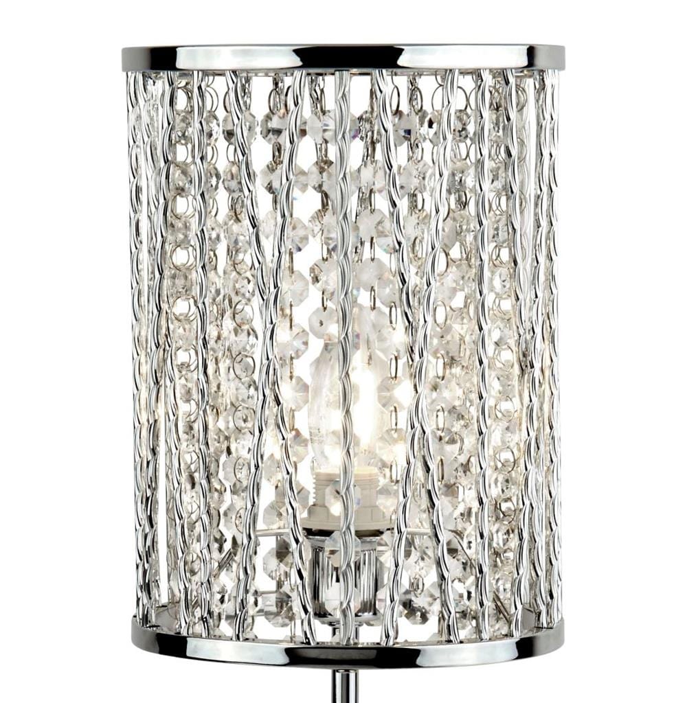 Searchlight Elise Table Lamp - Chrome & Crystal Drops 8931CC