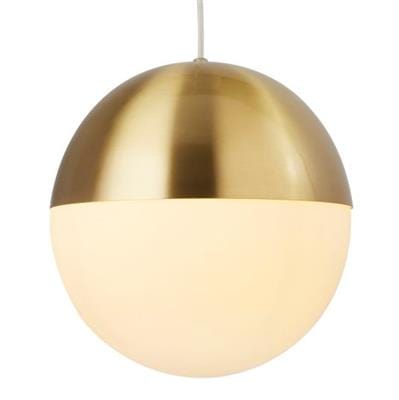 Searchlight Endor Pendant  - Satin Brass & Opal Glass 24181SB