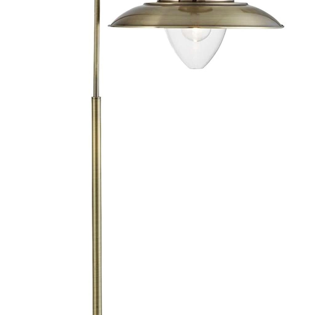 Searchlight Fisherman Floor Lamp - Antique Brass Metal & Glass 6502AB