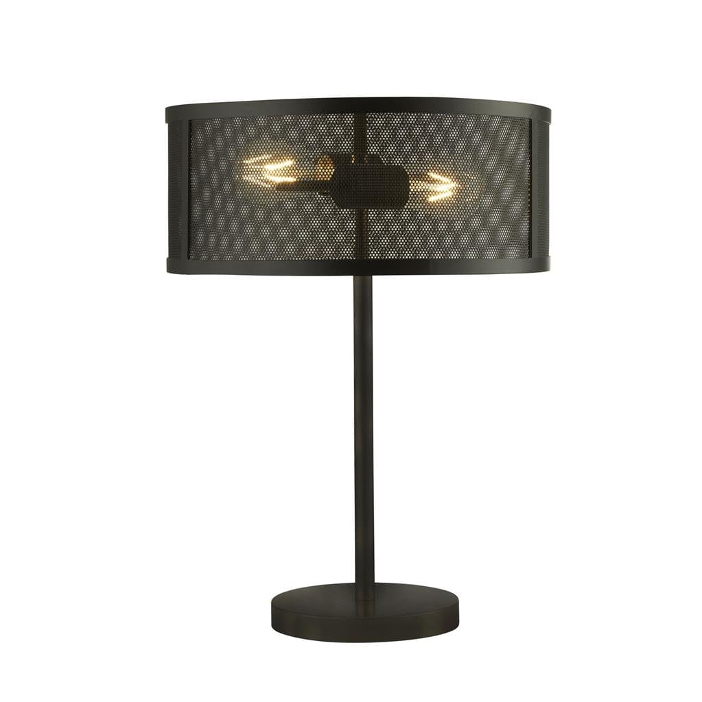 Searchlight Fishnet 2Lt Table Lamp - Matt Black Metal 2822-2BK