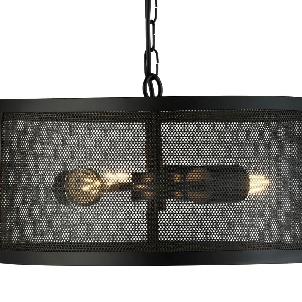 Searchlight Fishnet  3Lt Pendant - Matt Black Metal & Mesh Shade 12483-3BK