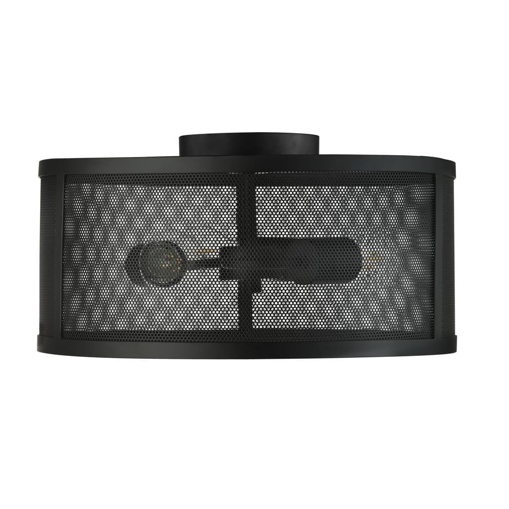 Searchlight Fishnet  3Lt Pendant - Matt Black Metal & Mesh Shade 12483-3BK