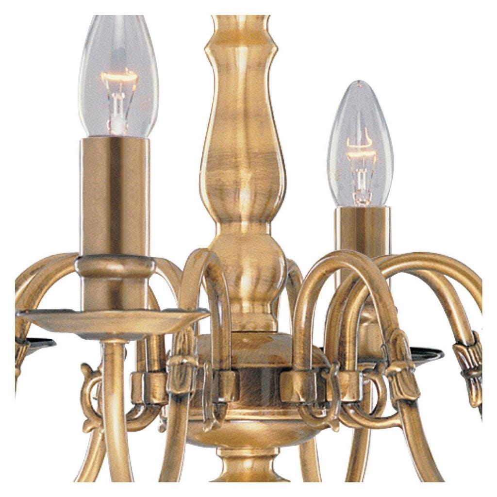 Searchlight Flemish 8Lt Pendant - Solid Brass Metal 1019-8AB