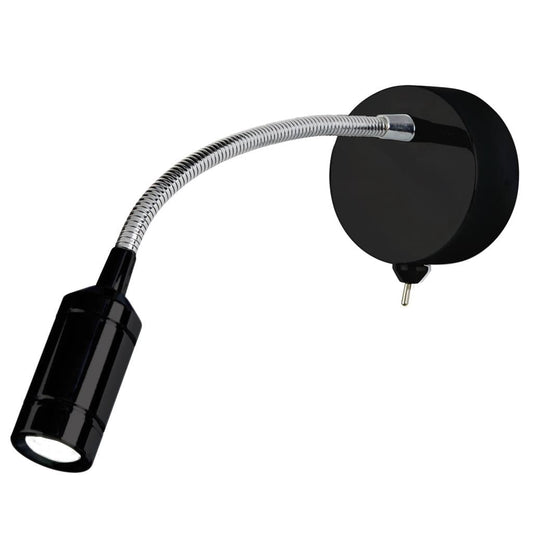 Searchlight Flexy Wall Light - Chrome & Matt Black Metal 2256BK