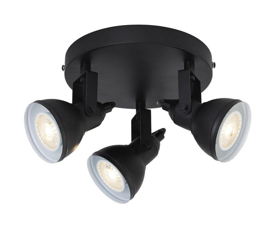 Searchlight Focus  3Lt Round Spotlight - Black Metal 1543BK