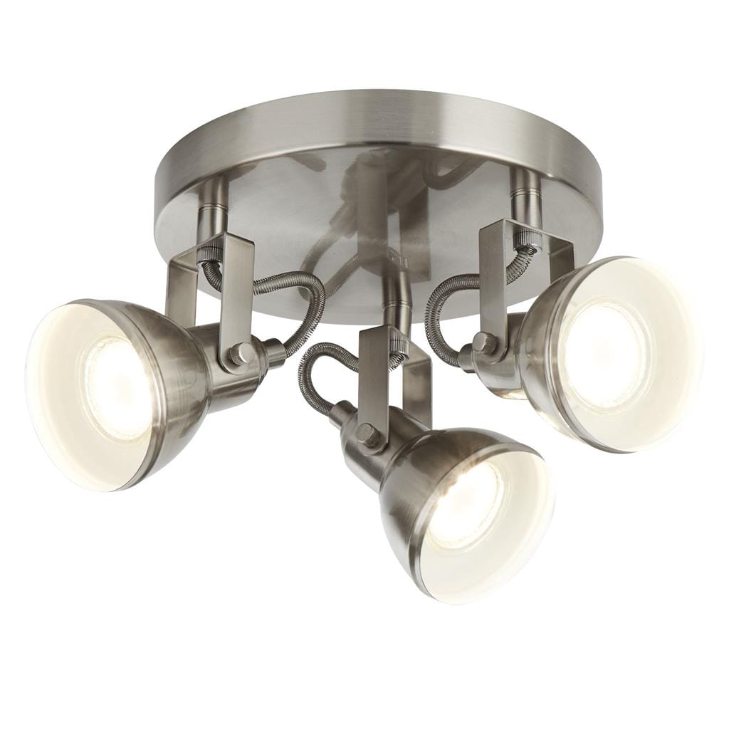 Searchlight Focus  3Lt Round Spotlight - Satin Silver Metal 1543SS