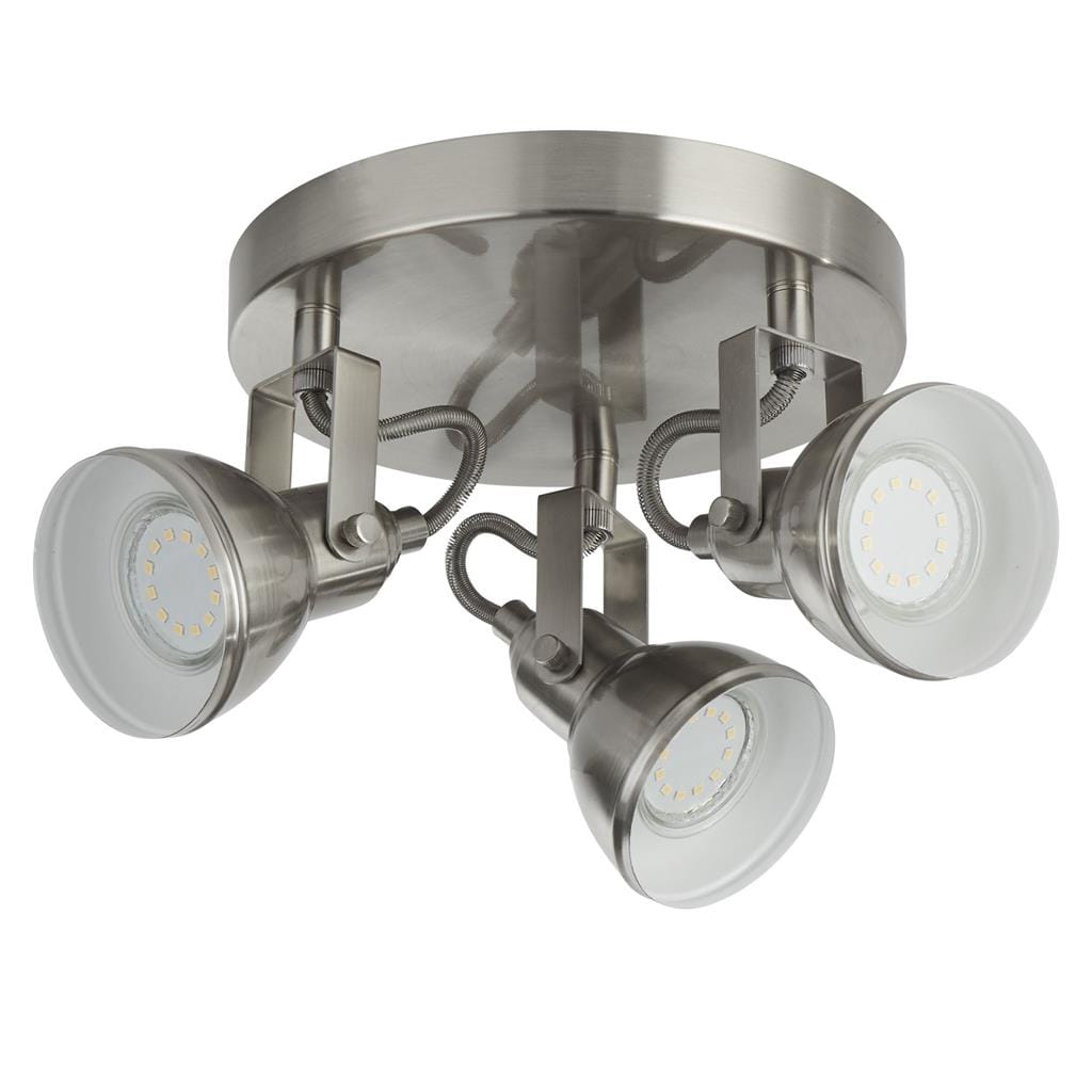 Searchlight Focus  3Lt Round Spotlight - Satin Silver Metal 1543SS