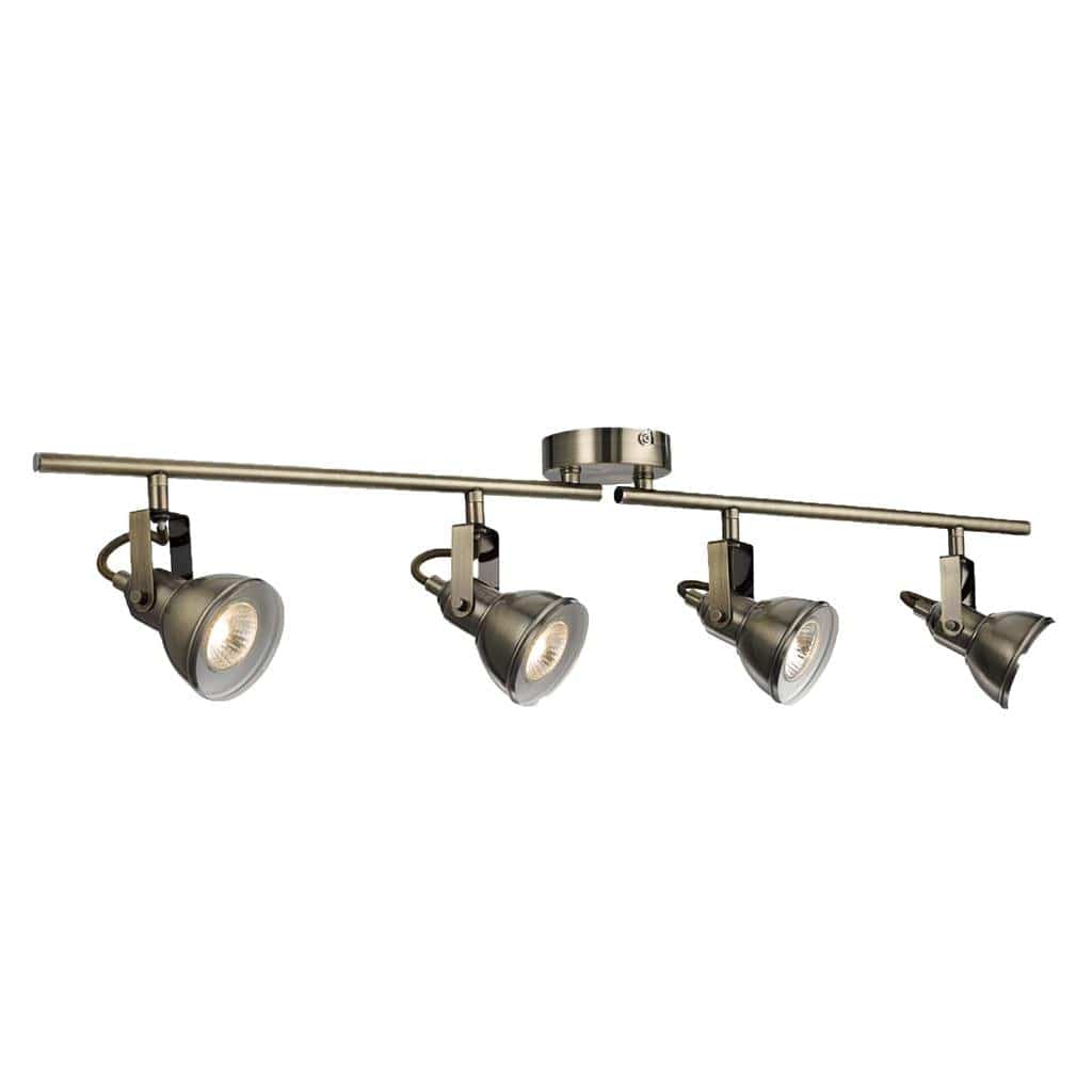 Searchlight Focus  4Lt Split Bar Spotlight - Antique Brass Metal 1544AB